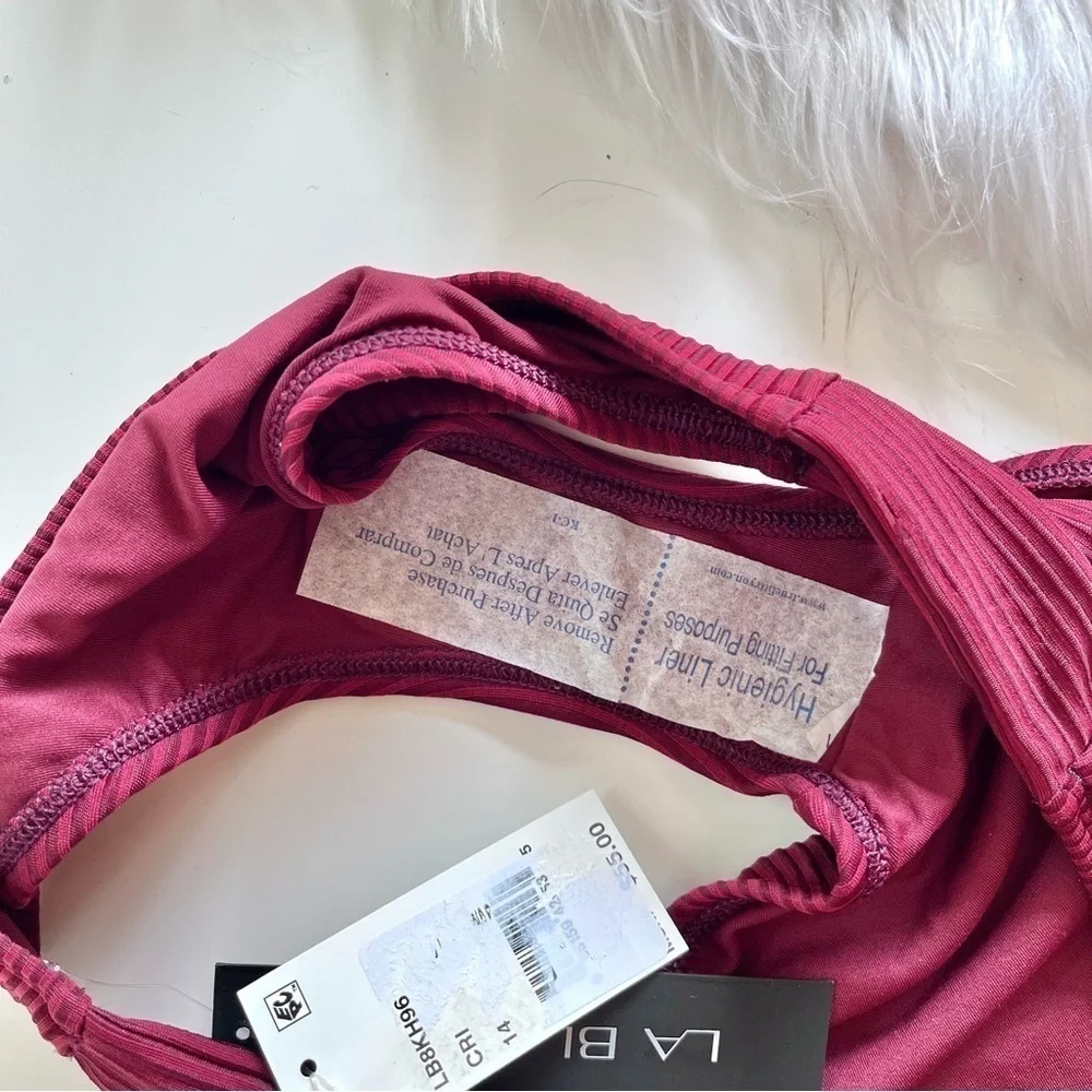 La Blanca Sun Sation Side Shirred Ribbed Burgundy Bikini Swim Bottoms